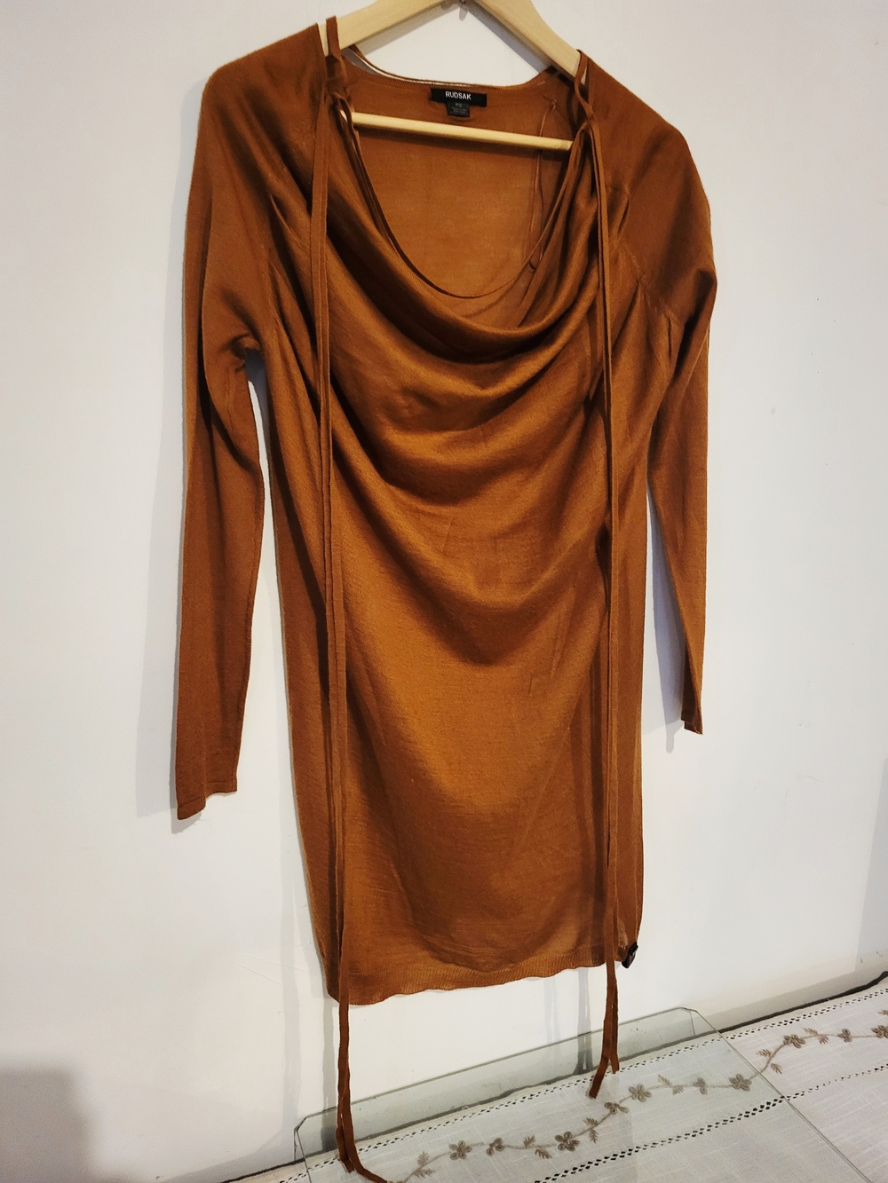 RUDSAK Cinnamon/Rust, Cowl Neck, Sweater Dress